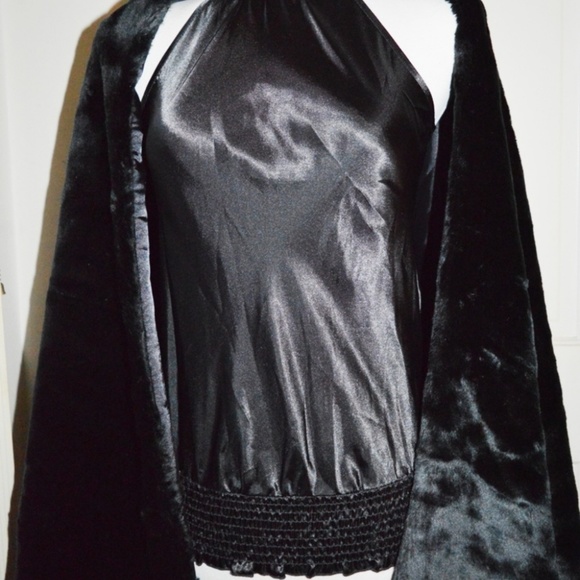 SCARF WRAP ULTRA LONG FAUX FUR VERY SOFT BLACK 8'4'' LONG x 24'' WIDE - Picture 8 of 8